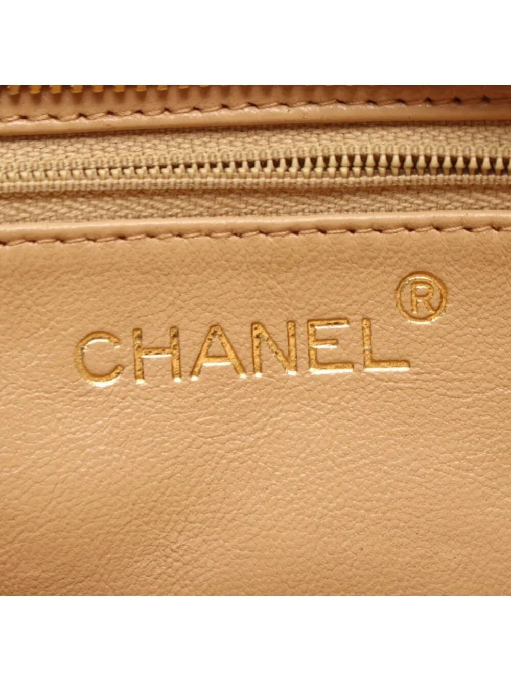 Chanel Handbag Quilted Beige Lambskin